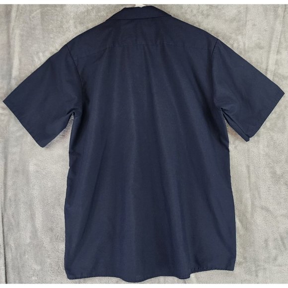 Red Kap Shirt Mens XLarge Blue Work Wear Nerd Power Patch Button up Short Sleeve - Picture 2 of 9